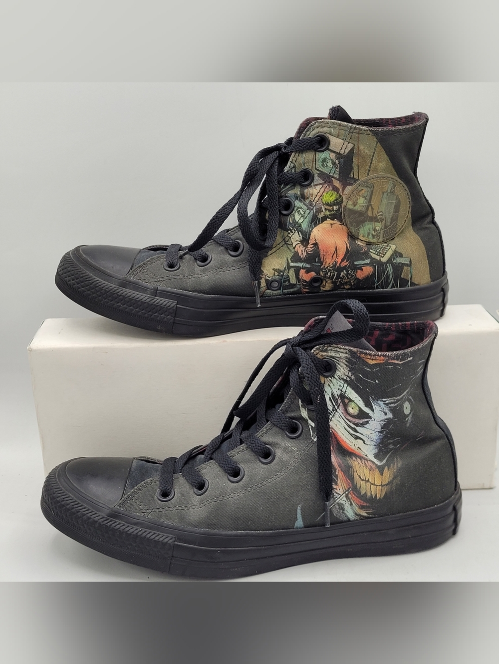 Converse Allstar DC Joker / Batman Hitop Sneakers Size 6 In Men 8 In Women - Picture 16 of 16